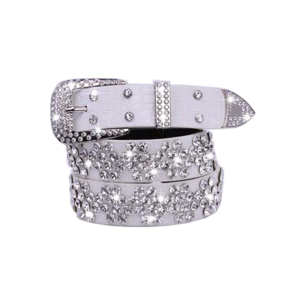 Handmade Rhinestone Studded Big Buckle Belt Accessory For Jeans Shorts, #06
